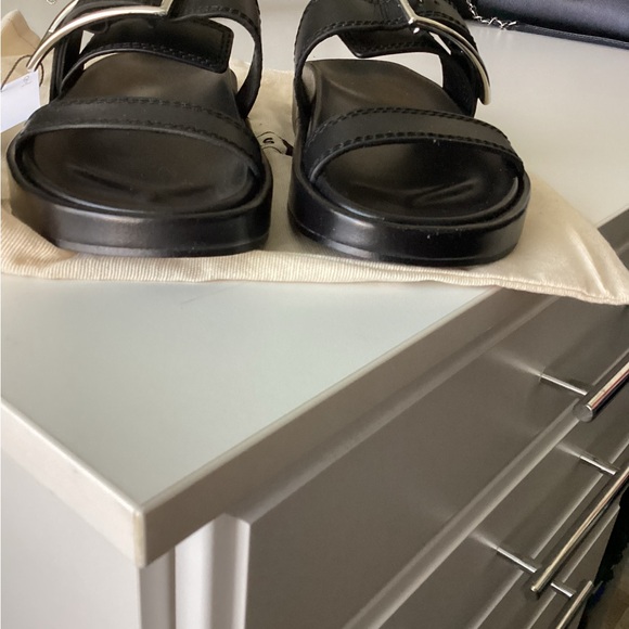 Zara SRPLS Black Slides with Silver Buckle - Picture 4 of 7